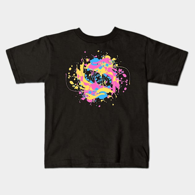 Paint splashes Kids T-Shirt by maryamazhar7654